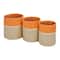 Honey Can Do Orange & Beige Paper Straw Nesting Baskets with Handles Set
